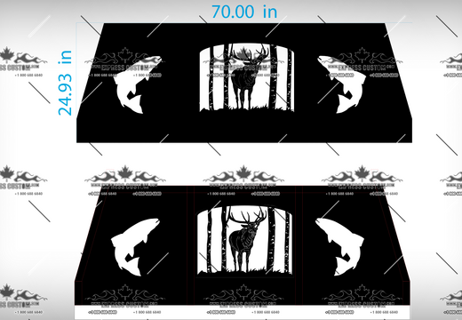 WJ257-TA-BC18-- Deer and Fish headache rack