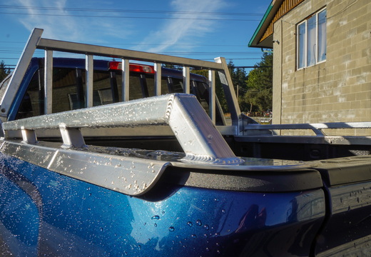 BLUE GMC HEADACHE RACK AND RAILS (5)